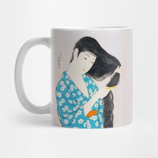 Japanese Women Combing Hair Painting Mug